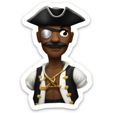 The one-eyed pirate is a boxer
 sticker