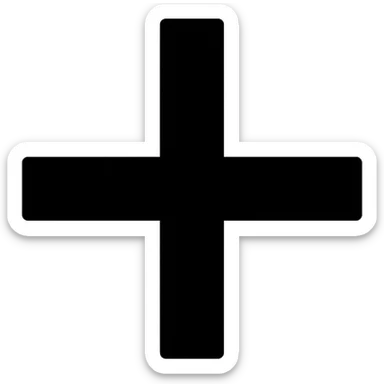 simple black plus sign icon sticker