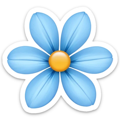 light blue  flower cute  sticker