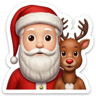 santa Rudolph sticker