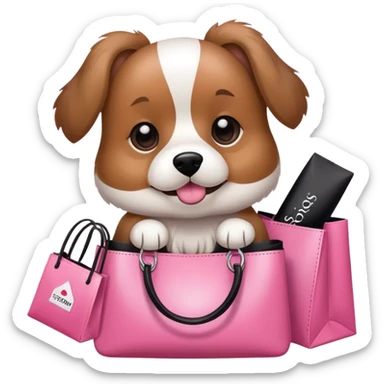 Dog with a Sephora bag sticker