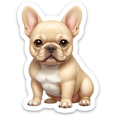 Cream colored French bulldog  sticker
