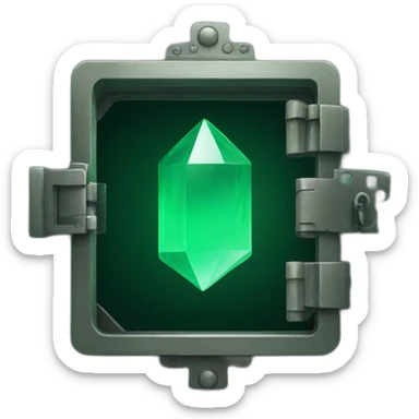 open safe in the middle of the emerald sticker
