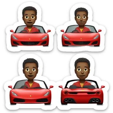 Make me an alien in a red Ferrari convertible sticker