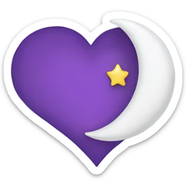 heart with moon  sticker