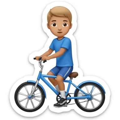 kid wearing a blue shirt on a bike sticker