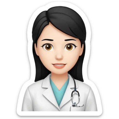 estudiante mujer de odontología con el cabello negro recogido sticker