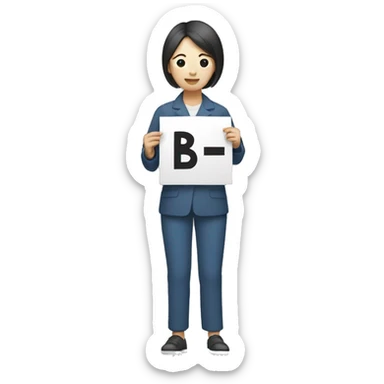 Korean woman holding 4B movement sign sticker