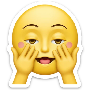 Wink emoji with shush hands sticker