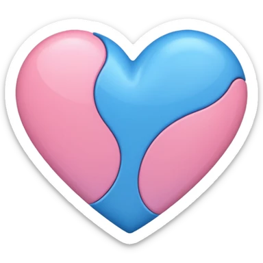 Blue and Pink mixed heart sticker