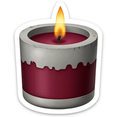 Scented Candle in concrete vessel Burgundy sticker