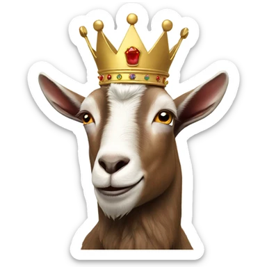 Goat with crown sticker