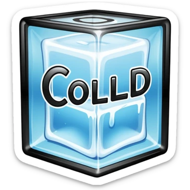 the word COLD  in graffiti in a ice cube sticker