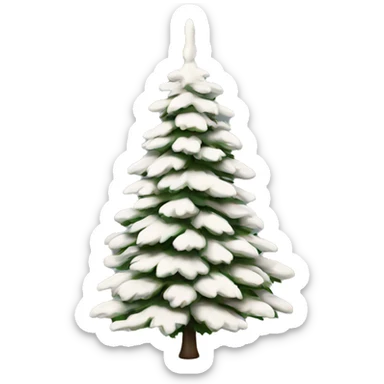 Realistic isolated off white fir christmas tree   sticker