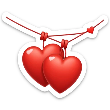 Two hearts connected by string for 'Stay' song sticker