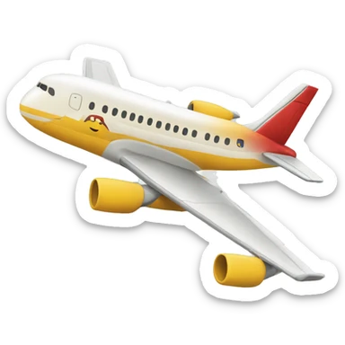 Buttery landing commercial plane sticker
