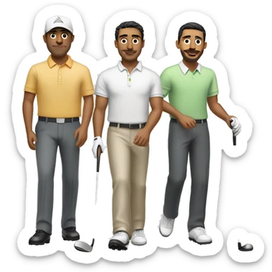two short hispanic men golfing with one tall hispanic man sticker