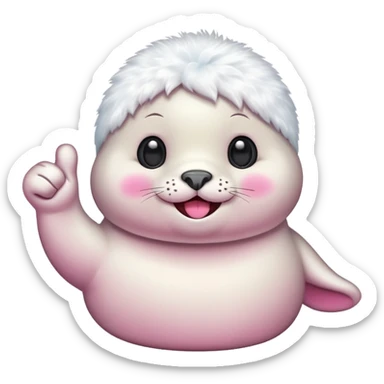 a kawaii seal giving a thumbs up sticker