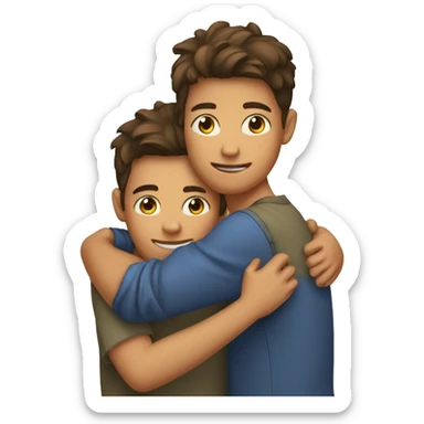 Two boys with hand on each other's shoulders  sticker