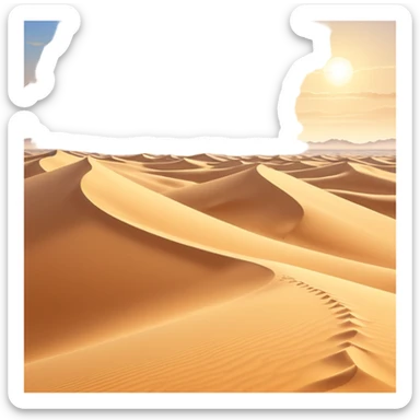 desert landscape background icon, golden sand dunes, soft sunlight, subtle wind trails, fantasy desert atmosphere, 3D cartoon style, mobile game background, clean composition, no characters, no buildings, no text, no watermark sticker