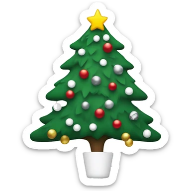 christmas tree with black and white ornaments sticker