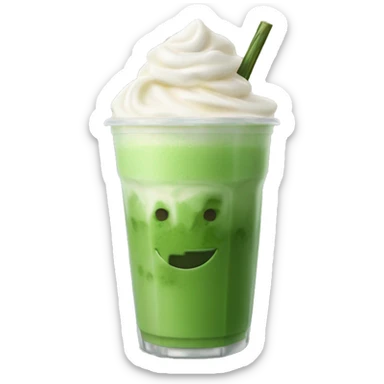 Iced matcha latte with cold foam sticker