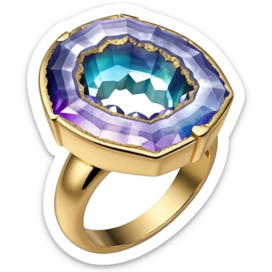 crystal geode ring sticker