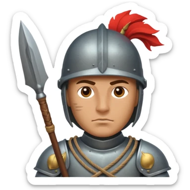 Guard – Armored soldier with spear or halberd sticker