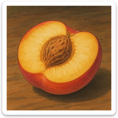 nectarine half sticker