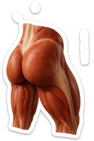 glutei gruppo muscolare iperrealistico 4k sticker