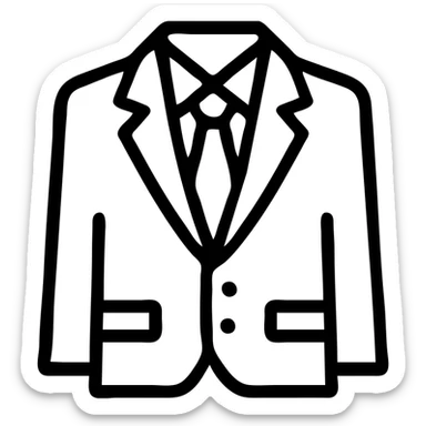 classic business suit, minimal background sticker