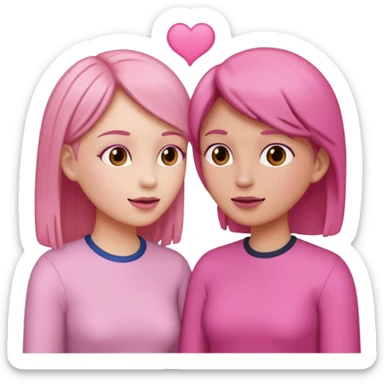 🗣️this but pink and two of the are talking to each other sticker