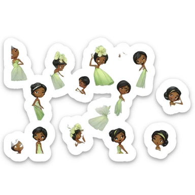 Tiana princess and the frog dress blue sticker