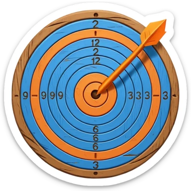 blue target with orange arrow in the center sticker