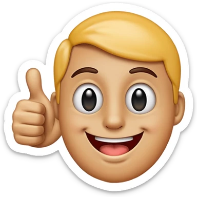 tums up with smiley face looking shock just the hand sticker