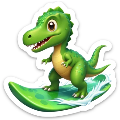 Dinosaurio surfeando sticker