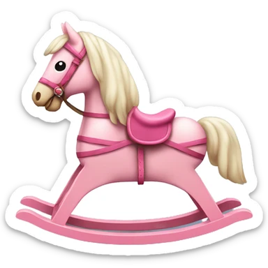 Pink wood rocking horse  sticker