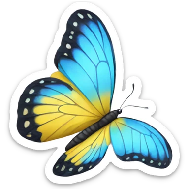 Yellow and blue butterfly sticker