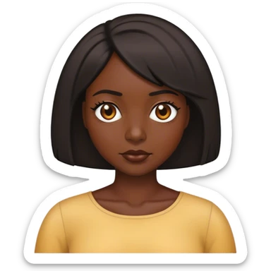 Dark skin woman with bob sticker