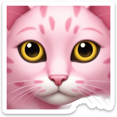 Pink cat sticker