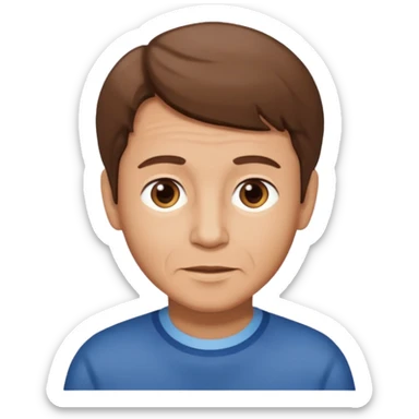 boy hair brown 70 yeear old sticker