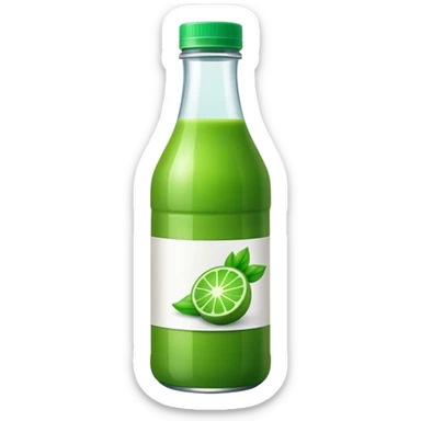 Bottled green juice sticker