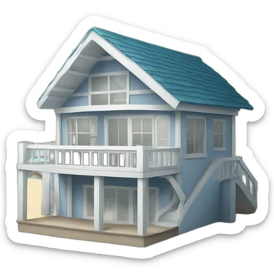 seaside building sticker