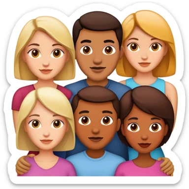 4 people, one man and three women sticker