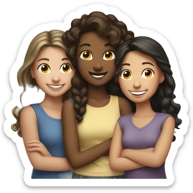 smiling girl with friends indoors sticker