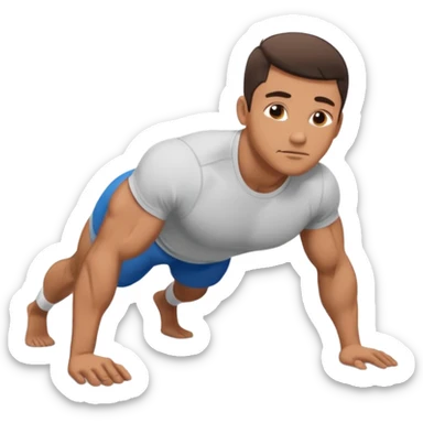 guy workout abs shirt on and plank sticker