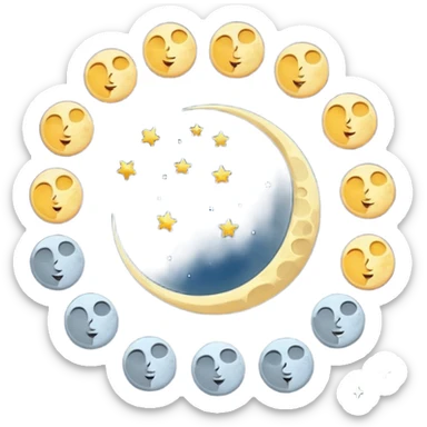 Moon Phases in a single picture  sticker