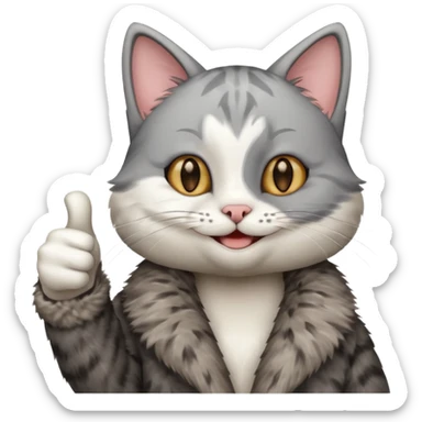 Cat smiling and giving thumbs up sticker