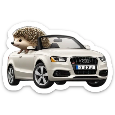Hedgehog driving a audi car sticker