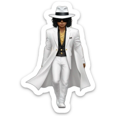 The super saiyan god dressed like Michael Jackson's iconic Smooth Criminal wear sticker
